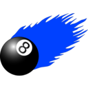 download 8ball With Flames clipart image with 180 hue color