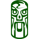 download Weird Tiki Face clipart image with 90 hue color