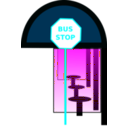 download Bus Halt clipart image with 180 hue color