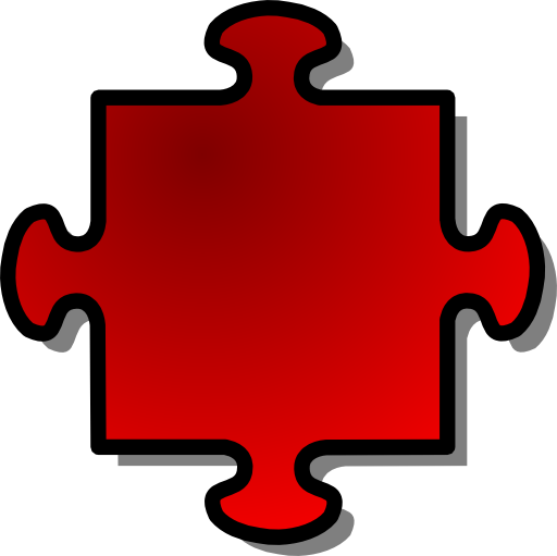 Red Jigsaw Piece 04