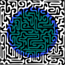 download Muster 52b Maze With Sun clipart image with 180 hue color