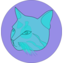 download Blue Cat clipart image with 315 hue color