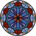 download Rose Window clipart image with 180 hue color