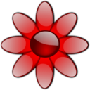 download Red Glossy Flower clipart image with 0 hue color