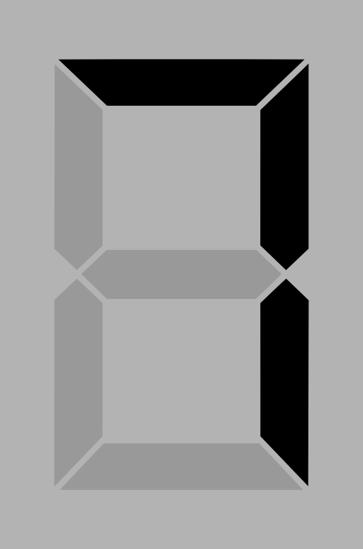 Seven Segment Display Gray 7