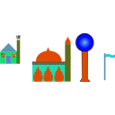 download Masjid clipart image with 180 hue color