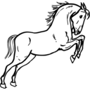 download Jumping Horse Outline clipart image with 180 hue color