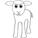 download Funny White Lamb Cartoon clipart image with 45 hue color