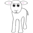 download Funny White Lamb Cartoon clipart image with 315 hue color