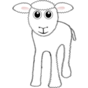 Funny White Lamb Cartoon