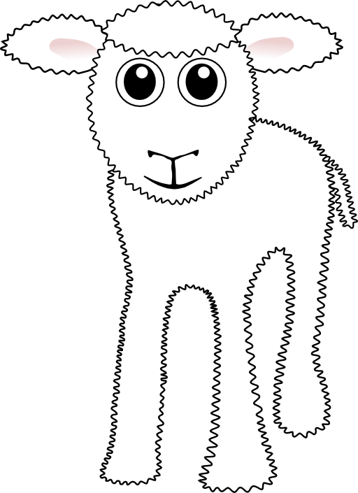 Funny White Lamb Cartoon