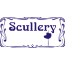 download Scullery Door Sign clipart image with 45 hue color