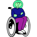 download Girl In Wheelchair clipart image with 90 hue color