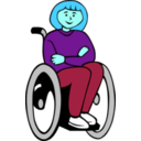 download Girl In Wheelchair clipart image with 135 hue color