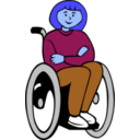 download Girl In Wheelchair clipart image with 180 hue color