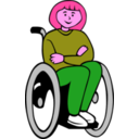 download Girl In Wheelchair clipart image with 270 hue color