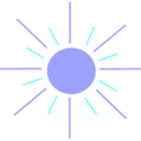 download Sun clipart image with 180 hue color