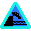 download Dont Drive Over A Cliff Into The Ocean clipart image with 180 hue color