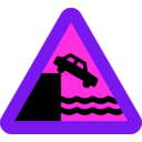 download Dont Drive Over A Cliff Into The Ocean clipart image with 270 hue color