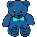 download Simple Teddy Bear With Bowtie clipart image with 180 hue color