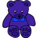 download Simple Teddy Bear With Bowtie clipart image with 225 hue color