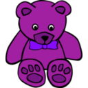 download Simple Teddy Bear With Bowtie clipart image with 270 hue color