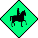 download Caution Horse Rider clipart image with 90 hue color