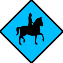 download Caution Horse Rider clipart image with 135 hue color
