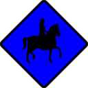 download Caution Horse Rider clipart image with 180 hue color