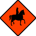 download Caution Horse Rider clipart image with 315 hue color