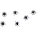 download Set Of Bullet Holes clipart image with 45 hue color