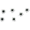 download Set Of Bullet Holes clipart image with 270 hue color