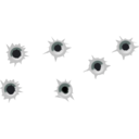 download Set Of Bullet Holes clipart image with 315 hue color