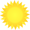 download Sun clipart image with 0 hue color