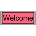 download Digital Display With Welcome Text clipart image with 270 hue color