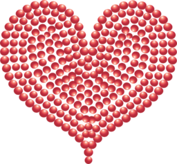 Red Heart Of Marbles