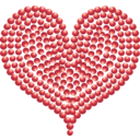 Red Heart Of Marbles