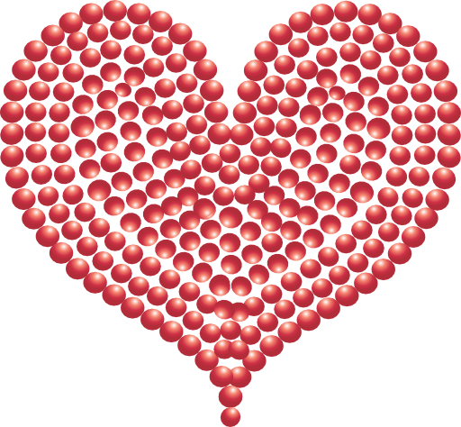 Red Heart Of Marbles