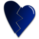 download Broken Heart clipart image with 225 hue color