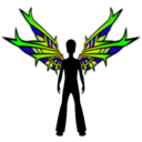 download Wings Black clipart image with 45 hue color