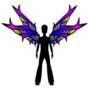 download Wings Black clipart image with 225 hue color