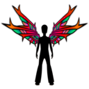 download Wings Black clipart image with 315 hue color