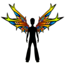 download Wings Black clipart image with 0 hue color