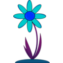 download Red Flower clipart image with 180 hue color