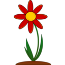 download Red Flower clipart image with 0 hue color