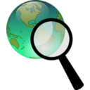 download Earth And Magnify Glass clipart image with 315 hue color