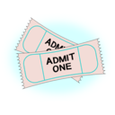 download Tickets clipart image with 180 hue color