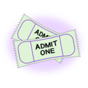 download Tickets clipart image with 270 hue color