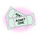 download Tickets clipart image with 315 hue color