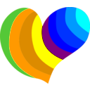 download Hippie Heart clipart image with 180 hue color